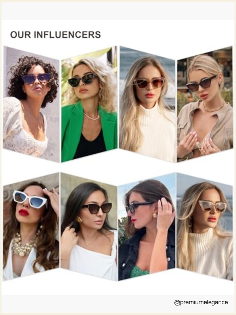 Square Cat Eye Polarized Sunglasses Retro Classic Vintage Trendy Shades - Picture 2 of 7